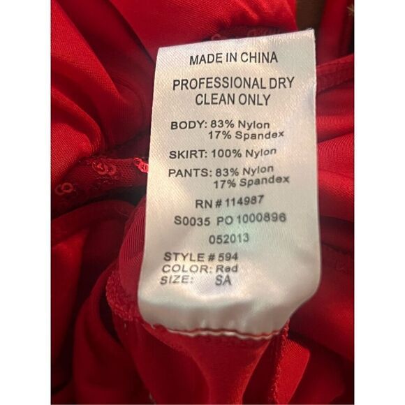 Revolution Adult small Christmas red valentines jazz tap dance recital costume - Picture 4 of 5